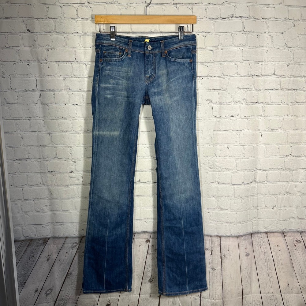 7 For All Mankind Blue Wide Leg Jeans - Picture 2 of 14